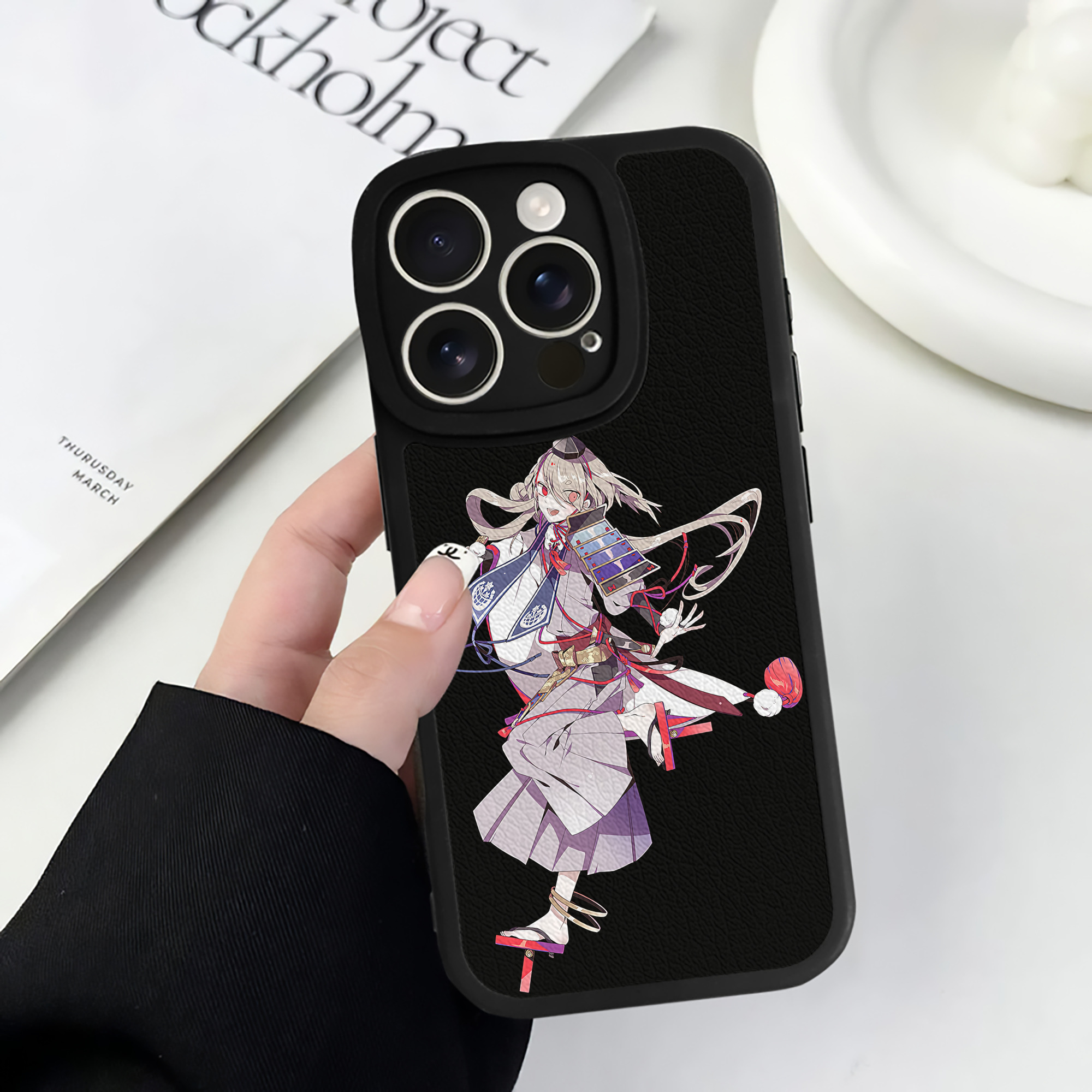 （画像用） 刀剣乱舞 Touken Ranbu 【iPhone 16シリーズ対応】シリコンスマホケース（レザー調） 材質：シリコン